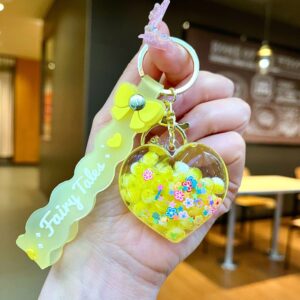 Yellow Bow Rope with Glowing Bubble Beads and Heart / Quantity 1 is 1
