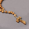 Wholesale Hollow Cross Rosary Pine Wood Bracelet Pendant