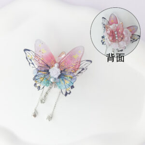 Pink flower butterfly accessories (1 piece)