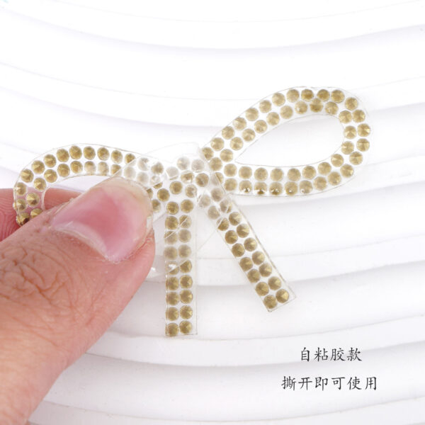 Wholesale Solid color rhinestone bow embroidery DIY Patches