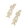 Wholesale Mother's Day Creative Letter Diamond Pearl Earrings Luxury Earrings