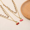 Wholesale Cherry Beaded Pearl Flower Pendant Necklace