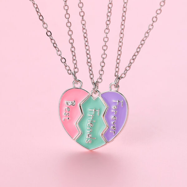 Wholesale love necklace good friend necklace set alloy oil drop jewelry