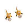 Wholesale Vintage Enamel Inlaid with Floral Earrings Diamonds