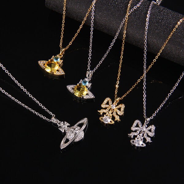 Wholesale Saturn zircon necklace