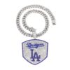 Wholesale Full Diamond Baseball Team Pendant Cuban Chain Necklace