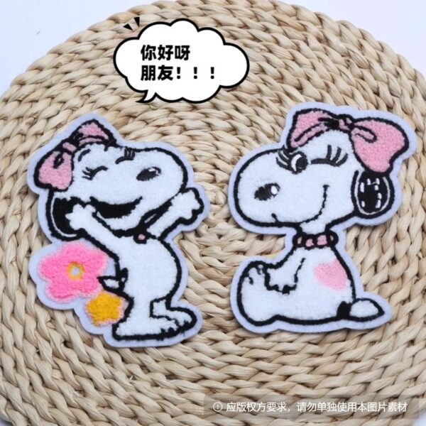 Wholesale Cartoon Cute White Dog Bag Hat Decoration Embroidery DIY Patches