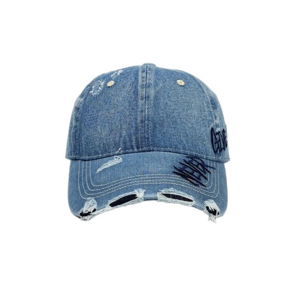 Wholesale Cowboy Denim Hole Letter Embroidery Baseball Cap