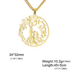 Mother + daughter + child (thick chain) gold