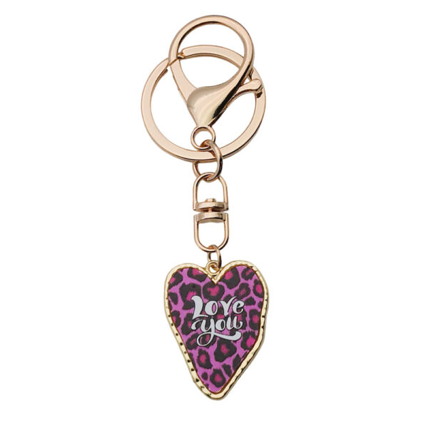 O1CN011RUsKC2Kpbd2mVo0B_2217654629606-0-cib Wholesale Purple printed big heart Valentine's Day alloy 8-shaped keychain