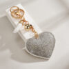 Wholesale Heart-shaped Rhinestone Leather Keychain
