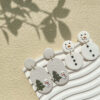 Wholesale Snowman Wreath Cartoon Cute Soft Ceramic Earrings