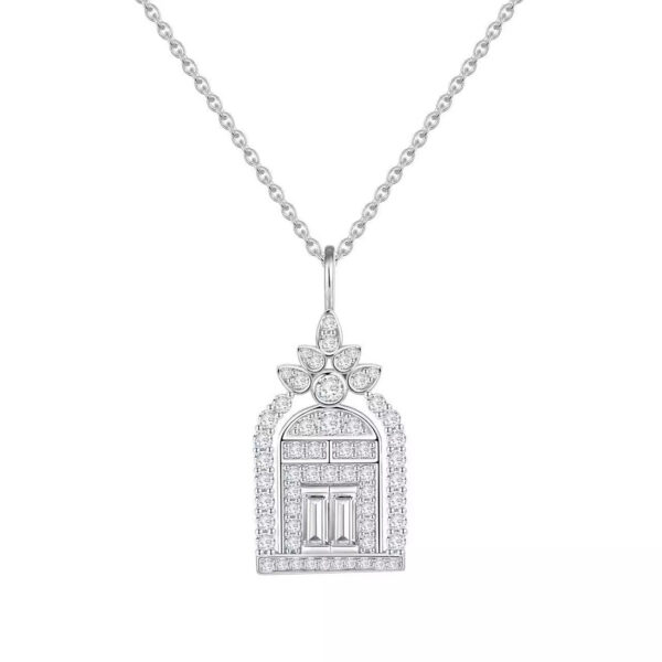 Wholesale The Gate of Happiness Full Diamond Castle Necklace