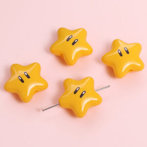 Five-pointed star 22x 20mm aperture about 2.5mm yellow / 2/bag