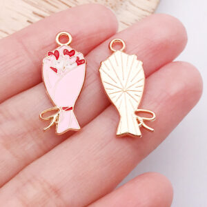 1 pink dripping love bouquet 23.5x10x1mm-1.1g-25173