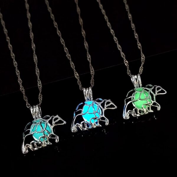 Wholesale Luminous Polar Bear Pendant Glowing Alloy Necklace