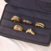 Wholesale gold-plated open ring double-layer ring luxury index finger ring