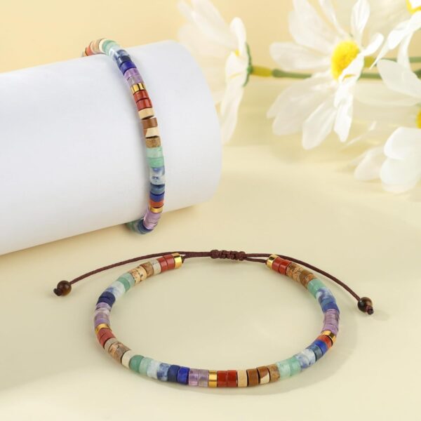 Wholesale Colorful Natural Stone Braided Bracelet