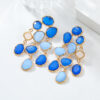 Wholesale Colorful geometric diamond studded Bohemian style earrings