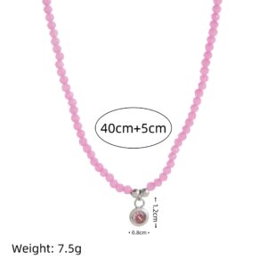 Pink beaded necklace