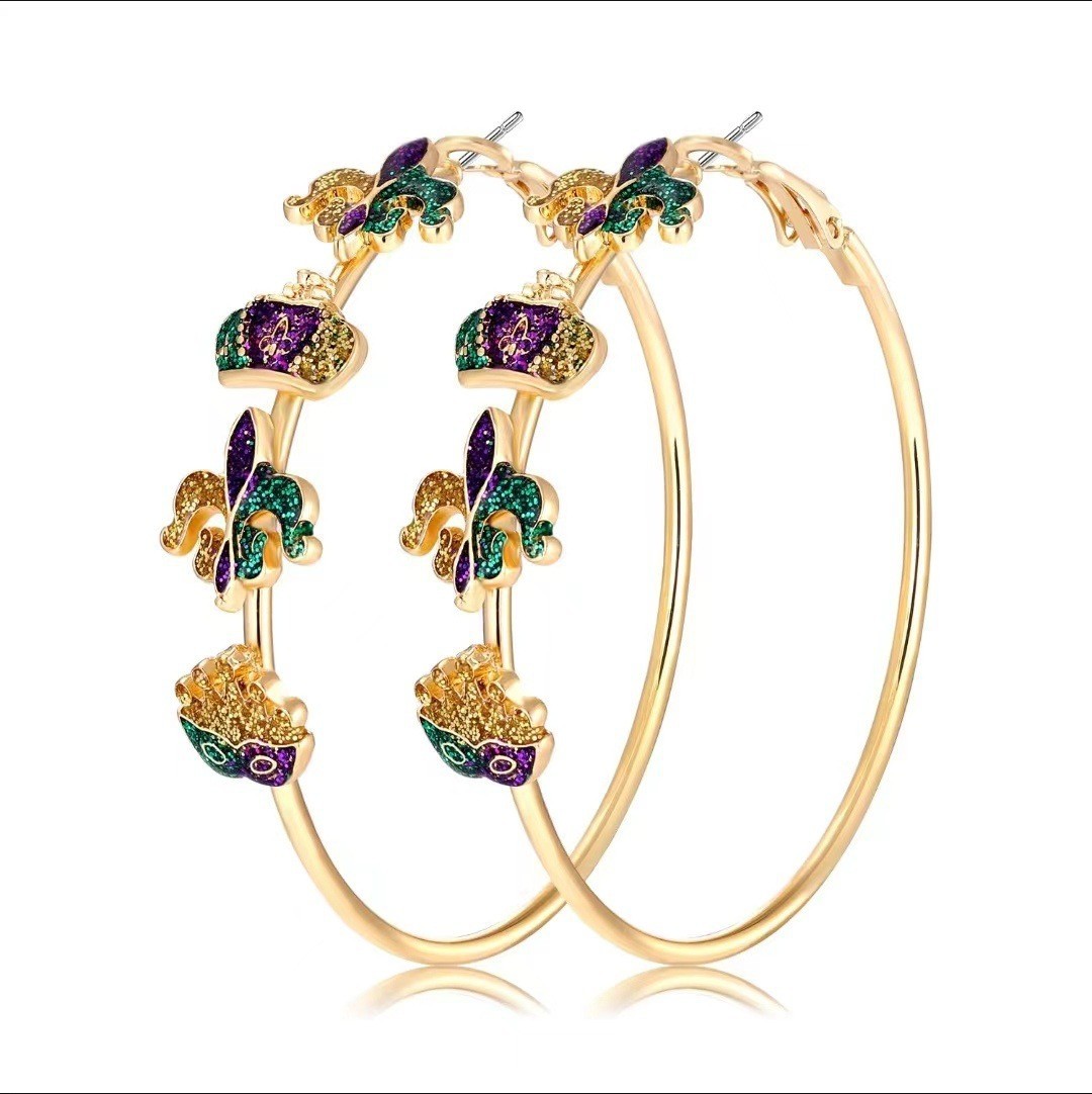 Wholesale St. Patrick's Day Big Hoop Rabbit Earrings