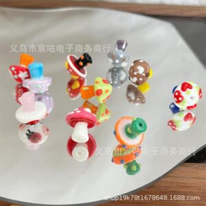 Wholesale Glassy mushroom-shaped long-handled contrasting-color beads