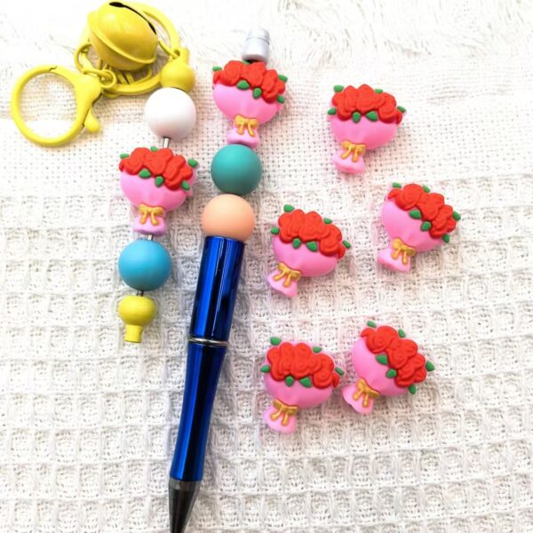 O1CN011c8VRT2FO3i8gHT4k_2216349148869-0-cib Wholesale 10pcs 3D Three-dimensional Valentine's Day Flower Silicone Beads