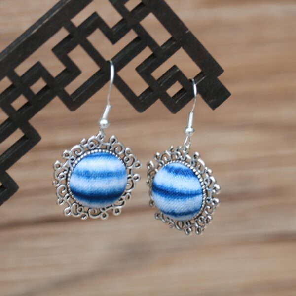 O1CN011dPEEv1PXoA5RpofG_2217769361851-0-cib Wholesale Yunnan Dali Lijiang Ethnic Style Women's Blue-Dyed Fabric Earrings Guizhou Tie-Dye Mid-Length Earrings