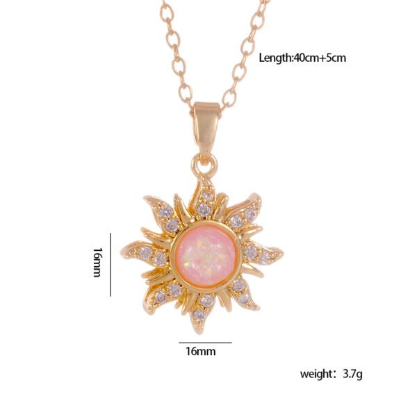 O1CN011dn2Gh20t0Gx7wp2F_2215152786906-0-cib Wholesale Gold plated sun pendant with micro inlaid zircon titanium steel necklace