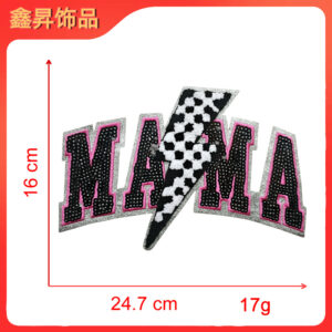 Heated hot melt glue*black*lightning letters*lightning mama*height 16*24.7cm