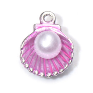 1 pink shell pearl oil drop pendant
