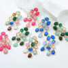 Wholesale Colorful geometric diamond studded Bohemian style earrings