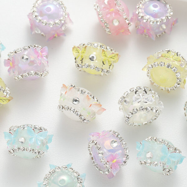 O1CN011j0VVW25LAzqruMgr_2217520477509-0-cib Wholesale 10pcs Butterfly Flower Beads Acrylic Beaded DIY Handmade Material