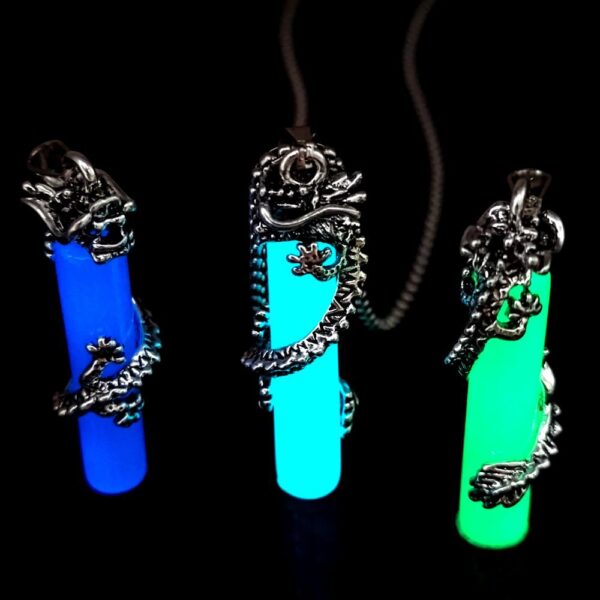 Wholesale Luminous Dragon Pendant Three-dimensional Cylindrical Necklace For Men
