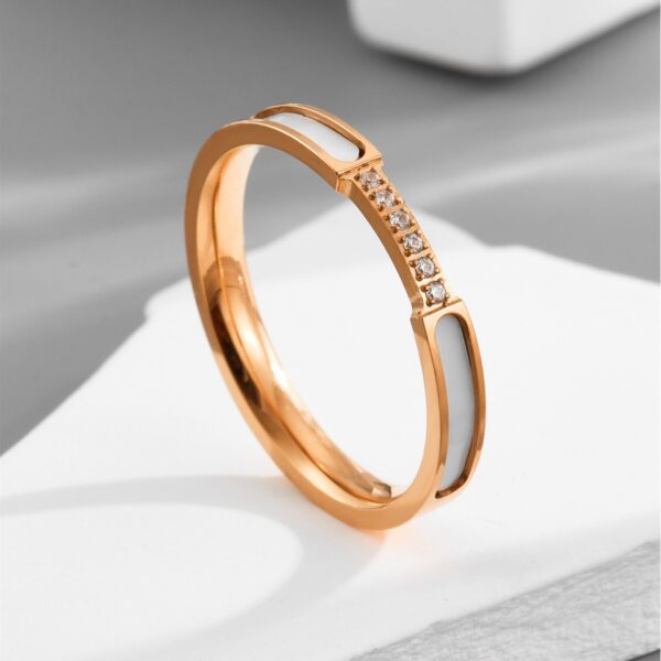 Wholesale Titanium Steel White Shell Ring