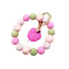 Wholesale Teachers' Day Apple TEACH Silicone Color Silicone Beads Keychain