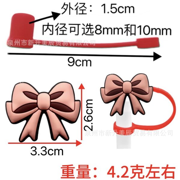 Wholesale Bow Straw Cap Silicone Straw Tube Cap