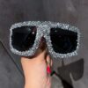 Wholesale Large frame rhinestone party women's sunglasses