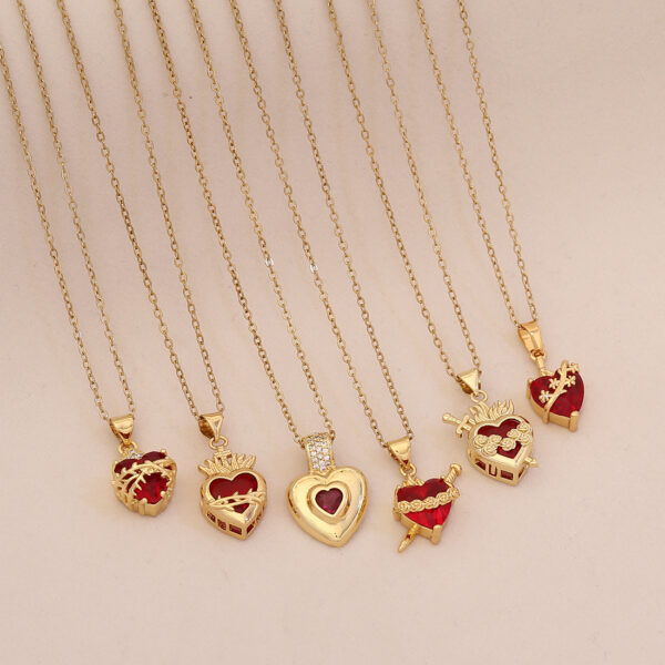 O1CN011lk9Id1Fe5SW0oyLr_2043160511-0-cib Wholesale Red Love Pendant Necklace Light Luxury Stainless Steel Clavicle Chain