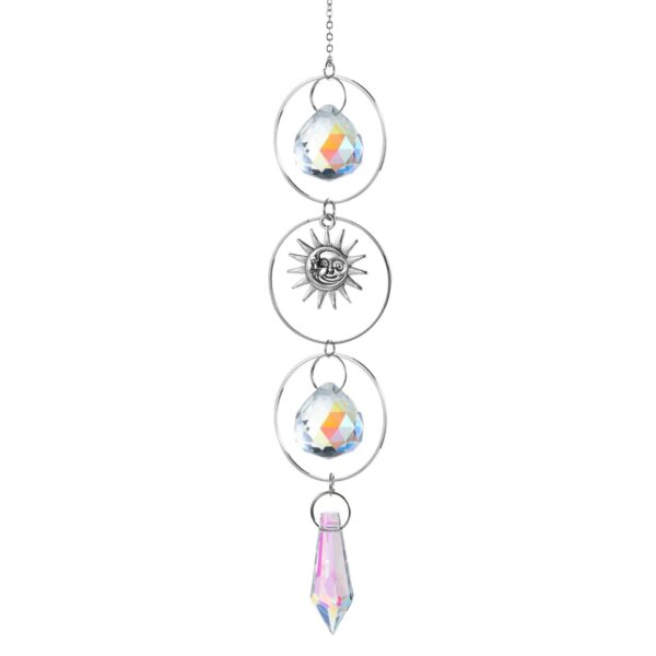 Wholesale silver series crystal wind chimes stars moon sun catcher