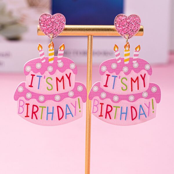 Wholesale Colorful letter cake cute acrylic earrings