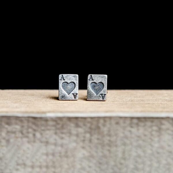 Wholesale Creative Red A Card Earrings Men's And Women's Earrings