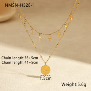 Nmsn-h528-1 gold double layer necklace / 18K