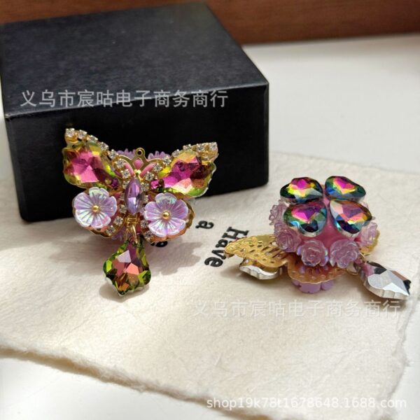 Wholesale 20pcs Super Flash Butterfly Sliding Through Hole Ceramic Mud Beads DIY Beaded