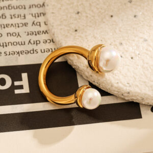 Wholesale Stainless steel pearl ring vintage