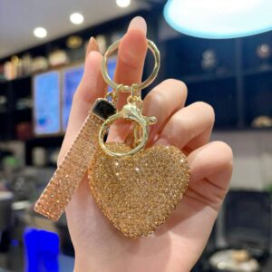 Fully diamond-encrusted heart (champagne color) / 5*4.5