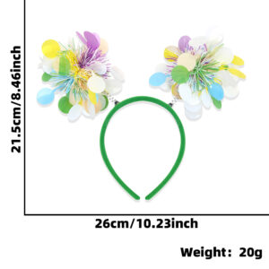 Egg fluffy ball A / Color band headband (without light)