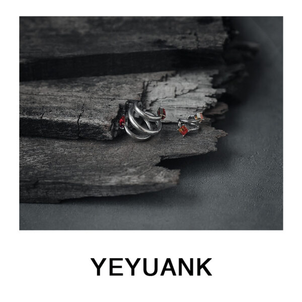 Wholesale Gradient Tourmaline Multi-Layer Earbone Clip Earrings