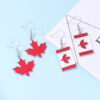 Wholesale New Canadian Flag Earrings Zinc Alloy Dripping Oil Red Maple Leaf Earrings