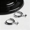 Wholesale Dark Style Textured Star Earrings, Gothic Non-Fading Niche Design, High-End Light Luxury Earrings for Women
